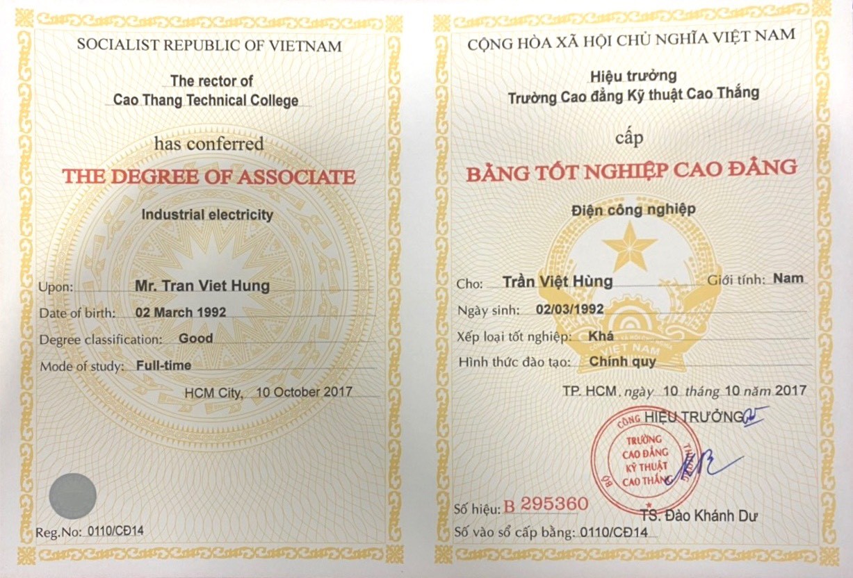 Dịch Vụ Mua Bằng Cao Đẳng Chính Quy Có Hồ Sơ Gốc Tại TpHCM Uy Tín