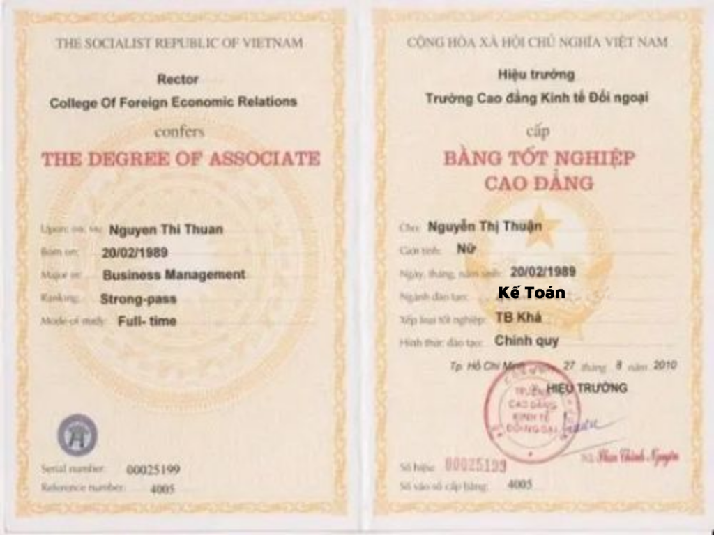 Làm Bằng Cao Đẳng Kế Toán Tại TPHCM Chất Lượng