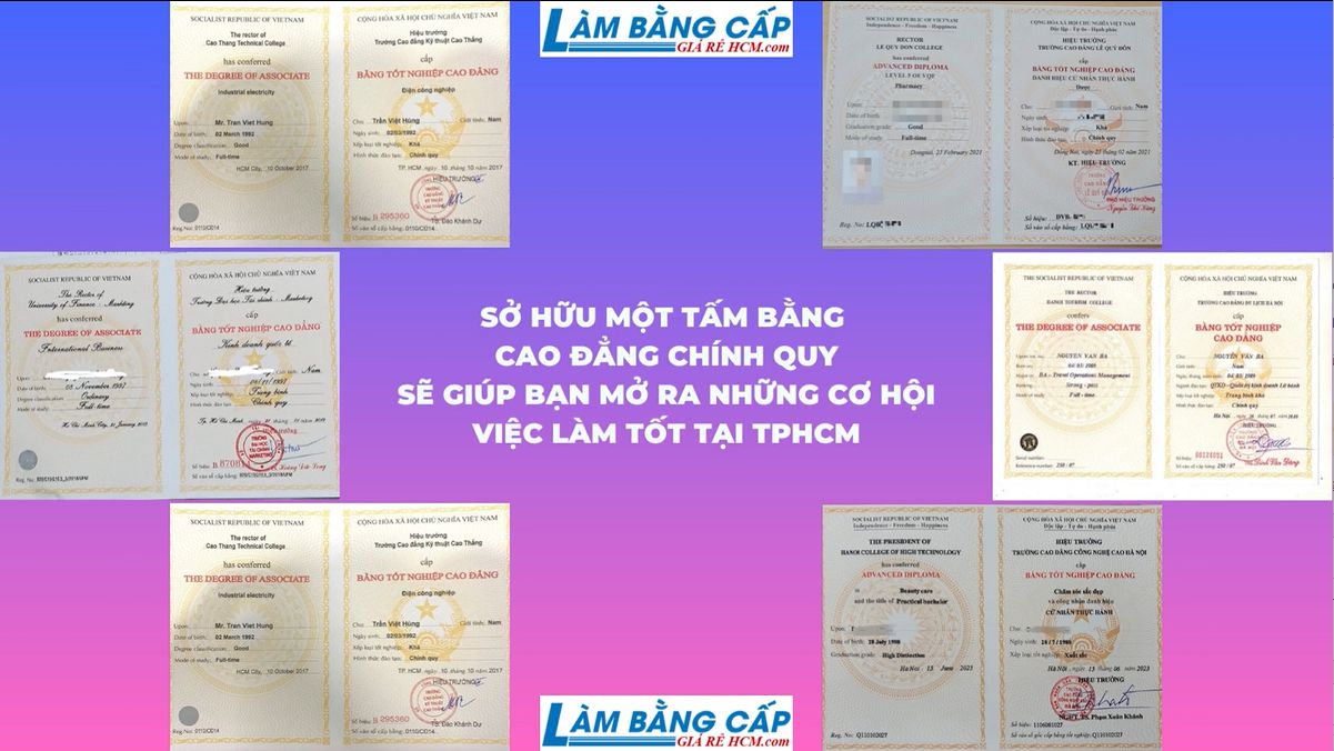 Dịch Vụ Mua Bằng Cao Đẳng Chính Quy Có Hồ Sơ Gốc Tại TpHCM Uy Tín