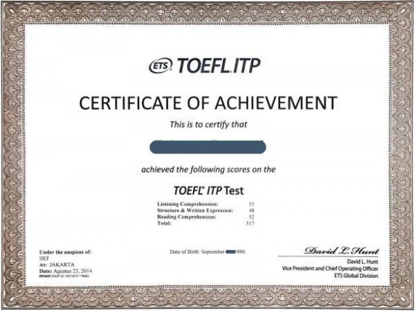 Chứng chỉ TOEFL