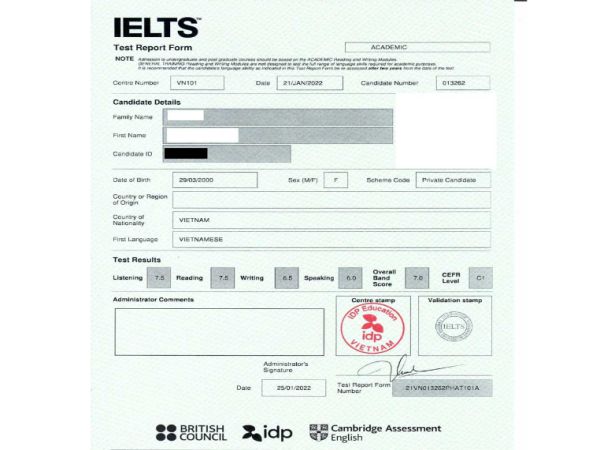 Chứng chỉ IELTS