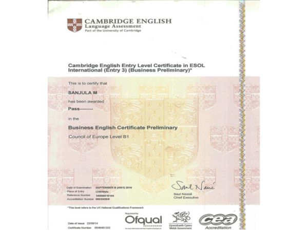 Chứng chỉ Cambridge ESOL