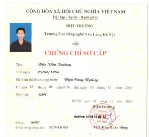 Làm Chứng Chỉ Nghề Điện Uy Tín Lấy Ngay Không Cần Cọc