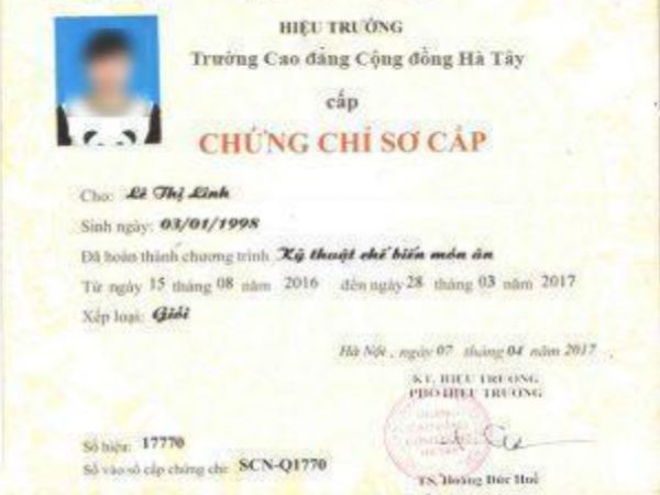 Giới thiệu về chứng chỉ nấu ăn