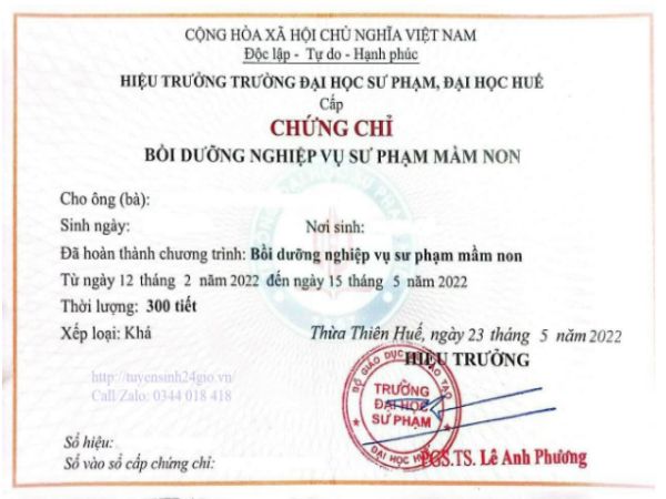 Bảng giá dịch vụ làm chứng chỉ sư phạm giả tại Làm Bằng Cấp Giá Rẻ HCM