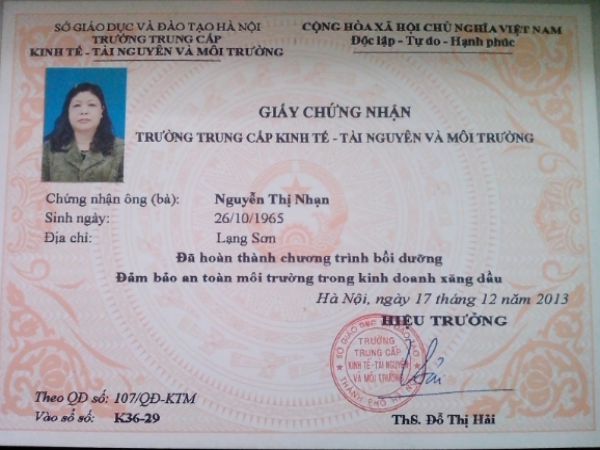 Làm chứng chỉ xăng dầu lấy ngay tại Làm Bằng Cấp Giá Rẻ HCM bao sử dụng trên toàn quốc